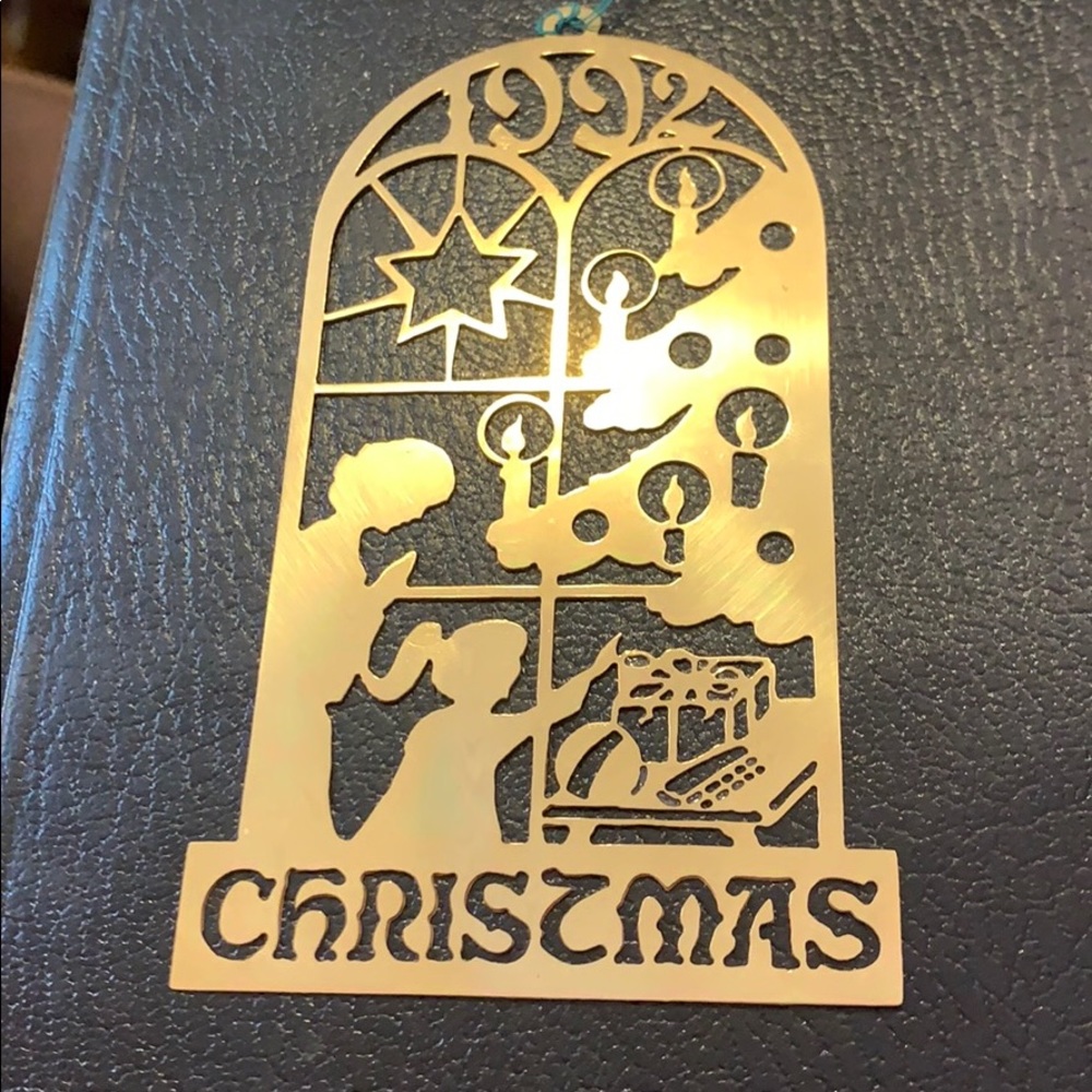Biedermann vintage brass Christmas ornament 1992